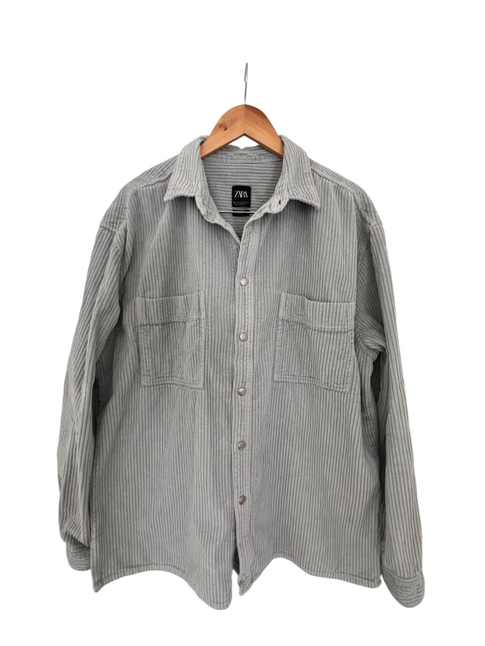 Zara Coastal Sage Corduroy Oversized Shacket (XL)